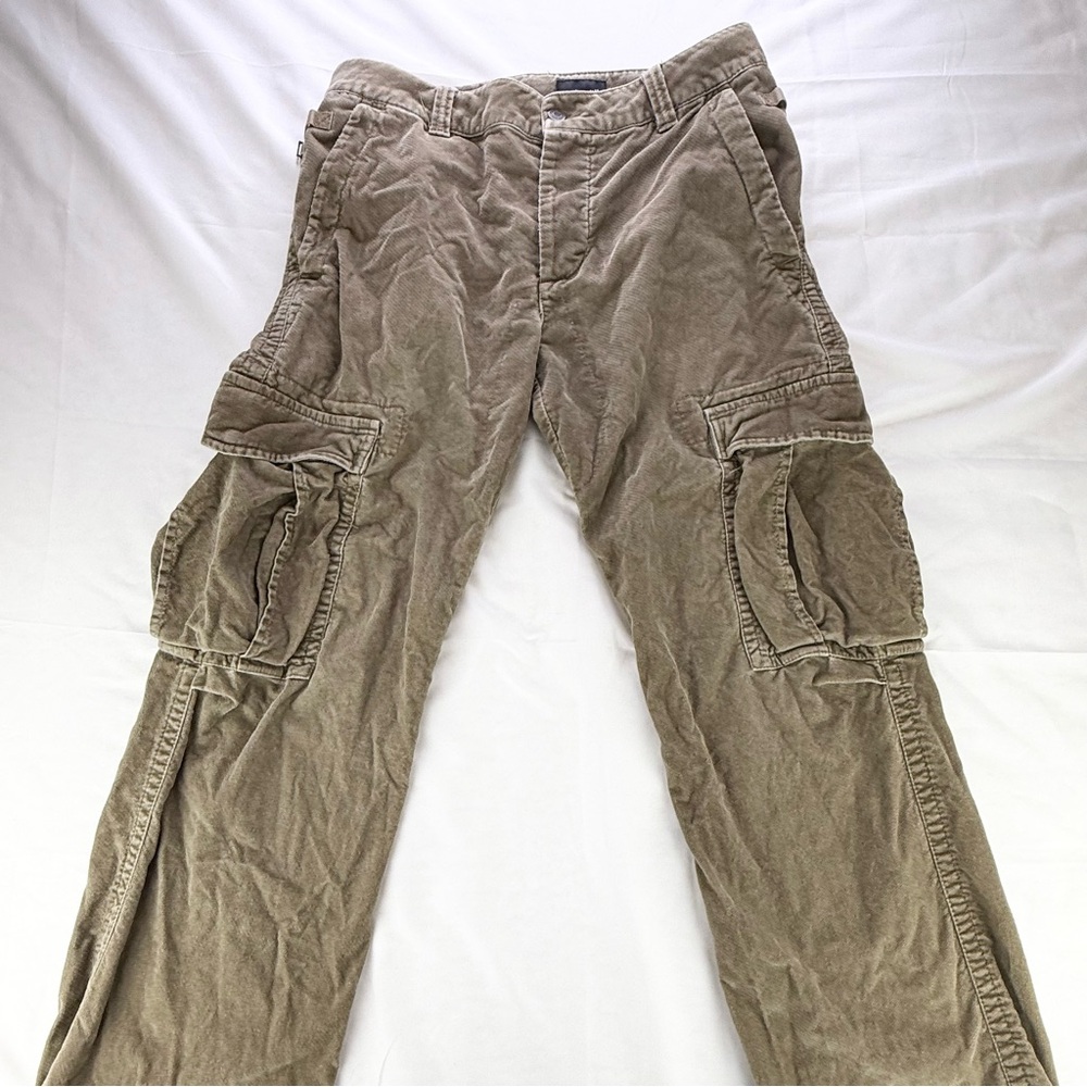 Vintage Calvin Klein Cargo Brown Pants Soft Velveteen 34X31 Baggy Straight Leg